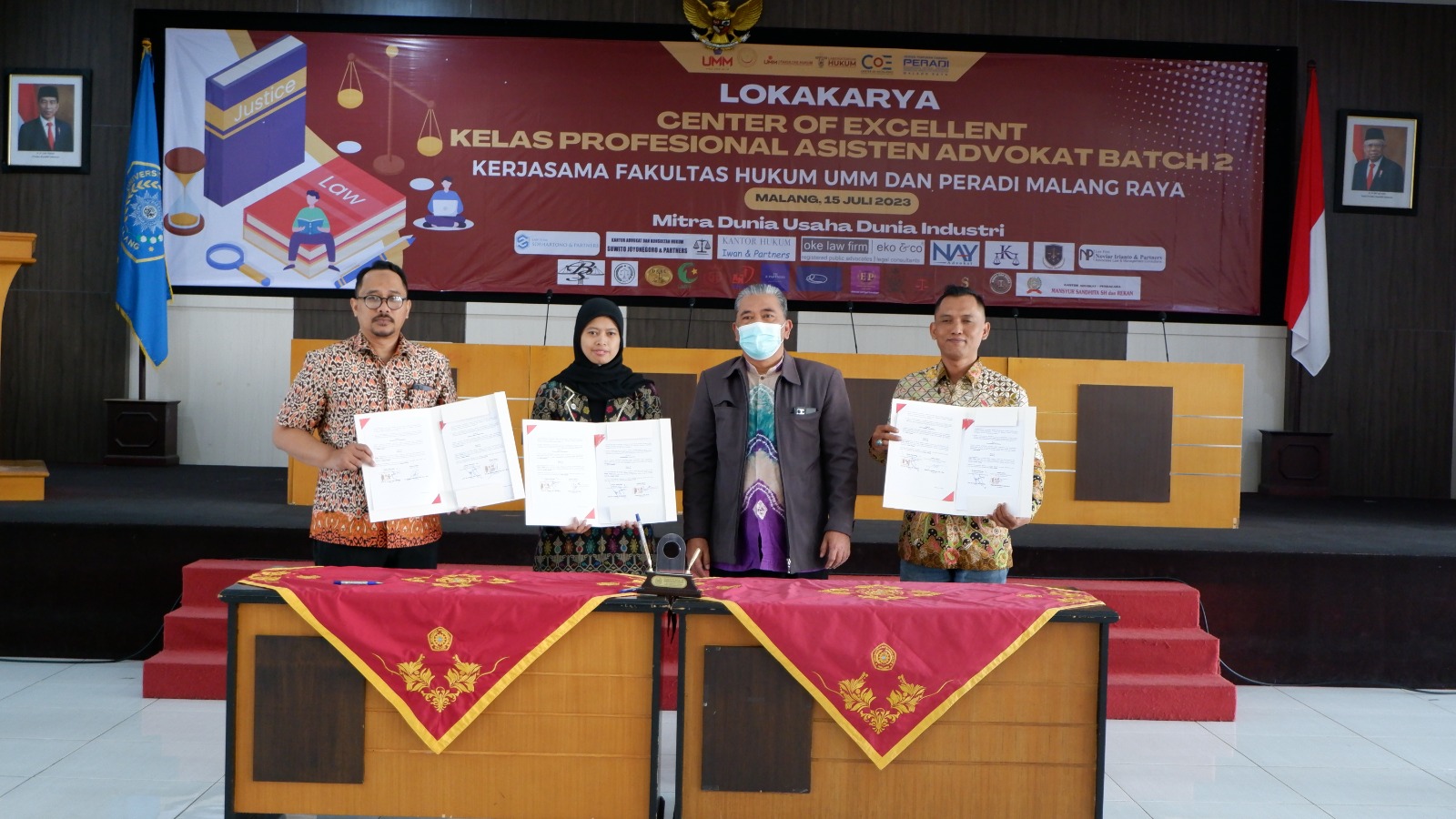 DPC PERADI SAI Malang Raya bekerjasama dengan Fakultas Hukum Universitas Muhammadiyah Malang dalam mengadakan Program "Lokakarya Center Of Excellence - Sekolah Asisten Advokat" "Upaya bersama untuk mencetak advokat yang unggul dan berintegritas" yang berlokasi di Fakultas Hukum Universitas Muhammadiyah Malang, pada Sabtu 15 Juli 2023 dan jumlah mahasiswa yang mengikuti sebanyak 65 orang